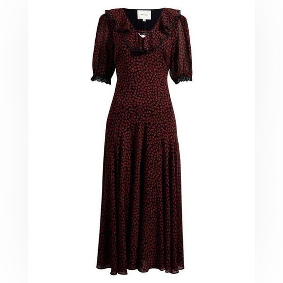 Reformation Women's Purple Evra Lace Trim Maxi Dress M - Picture 1 of 3